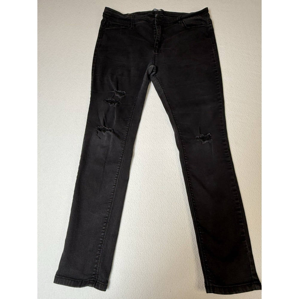 Iris Jeans‎ Black Distressed Skinny Jeans Women's Size 17 Stretch Denim